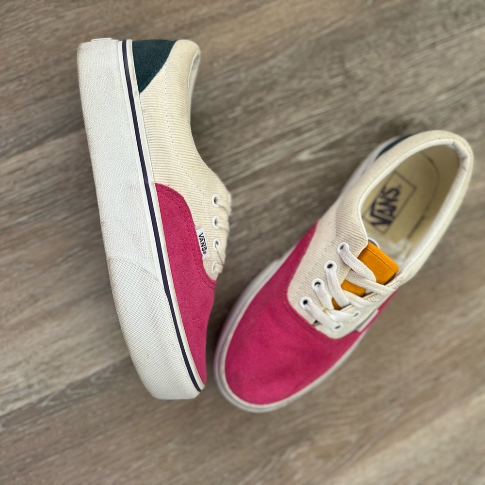 Vans Pink and Cream Skate Sneakers
